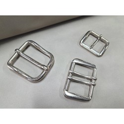 LOT de 3 boucles de ceinture - O - Nickelé - 30mm / 40mm