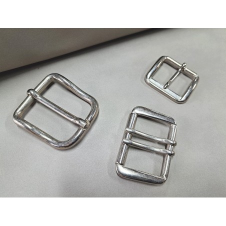 LOT de 3 boucles de ceinture - O - Nickelé - 30mm / 40mm