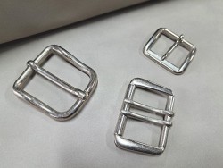 LOT de 3 boucles de ceinture - O - Nickelé - 30mm / 40mm