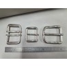 LOT de 3 boucles de ceinture - O - Nickelé - 30mm / 40mm