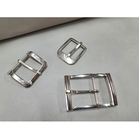 LOT de 3 boucles de ceinture - J - Nickelé - 25mm / 30mm / 35mm