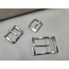 LOT de 3 boucles de ceinture - J - Nickelé - 25mm / 30mm / 35mm