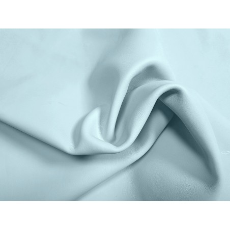 Peau de cuir de veau swift lisse - bleu zéphir - maroquinerie - Cuir en stock