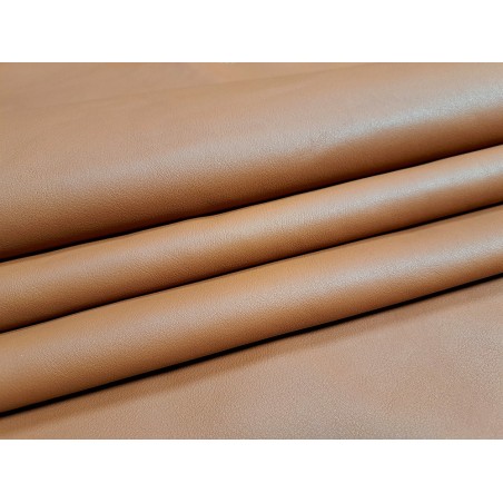 Peau de cuir de veau swift lisse - camel - maroquinerie - Cuir en stock