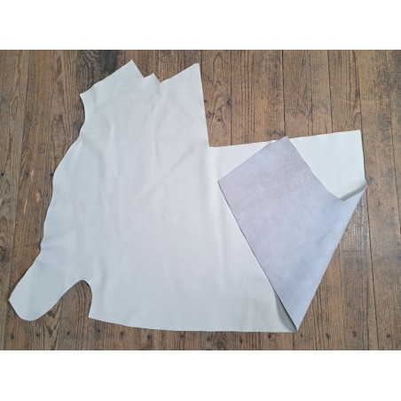Peau de cuir de veau swift lisse - blanc crème - maroquinerie - Cuirenstock
