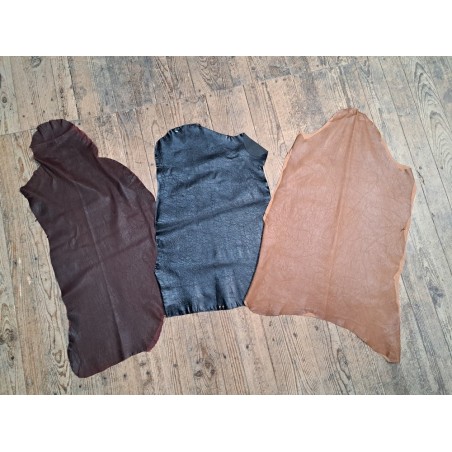 Lot de 3 peaux de cuir stretch - Cuir en Stock