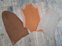 Lot de 3 peaux de cuir stretch - maroquinerie ou vêtement