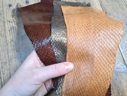 Peau de cuir de poisson - Loup de mer - Cuir marin - Cuir en stock