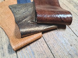 Peau de cuir de poisson - saumon - Cuir marin - Cuir en stock