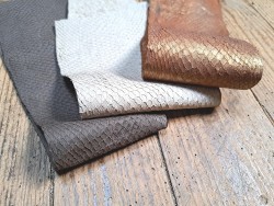 Peau de cuir de poisson - saumon - Cuir marin - Cuir en stock