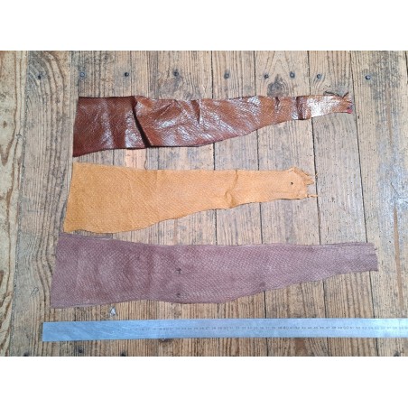 Peau de cuir de poisson - saumon - Cuir marin - Cuir en stock