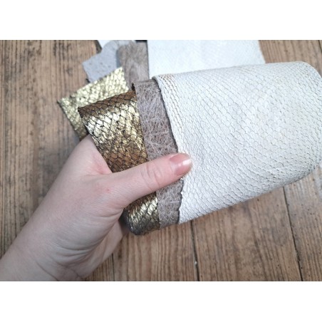 Peau de cuir de poisson - saumon - Cuir marin - Cuirenstock