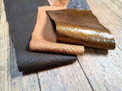 Peau de cuir de poisson - saumon - Cuir marin - Cuir en stock