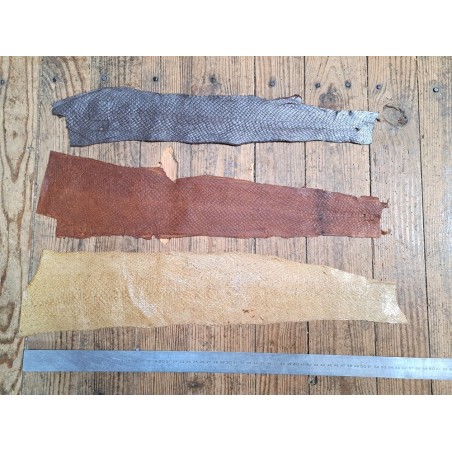 Peau de cuir de poisson - saumon - Cuir marin - cuir en stock