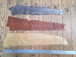Peau de cuir de poisson - saumon - Cuir marin - cuir en stock