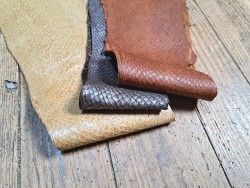 Peau de cuir de poisson - saumon - Cuir marin - Cuir en stock
