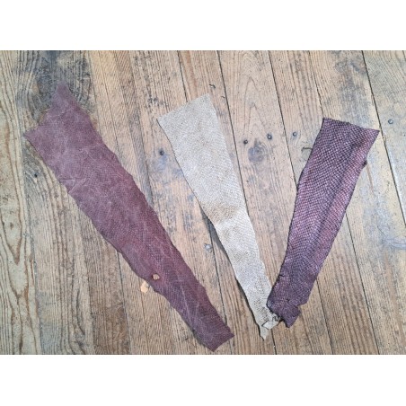 Peau de cuir de poisson - saumon - Cuir marin - Cuir en stock