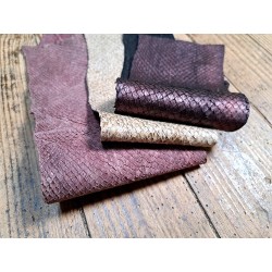 Peau de cuir de poisson - saumon - Cuir marin - Cuir en stock