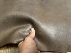Croûte de cuir de vache tannage végétal cirée – gris - Cuir en Stock