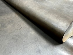 Croûte de cuir de vache tannage végétal cirée – gris - Cuir en Stock