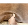 Croûte de cuir de vache tannage végétal cirée – brun vieilli - Cuir en Stock