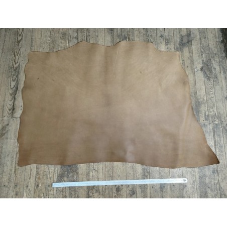 Croûte de cuir de vache tannage végétal cirée – brun vieilli - Cuir en Stock