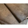 Croûte de cuir de vache tannage végétal cirée – brun vieilli - Cuir en Stock