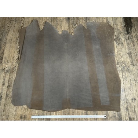 Croûte de cuir de vache tannage végétal cirée – café - Cuir en Stock