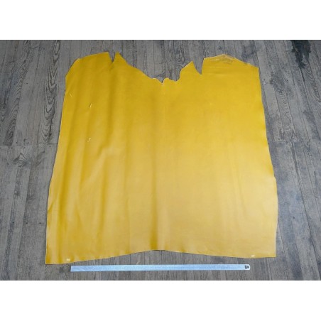 Croûte de cuir de vache tannage végétal cirée – jaune - Cuir en Stock