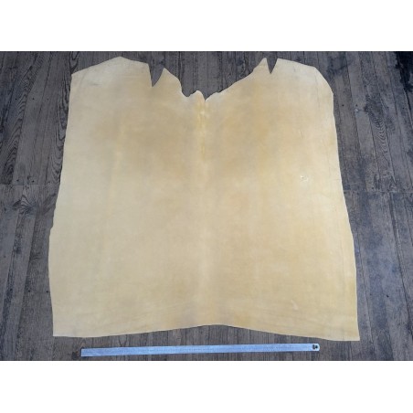 Croûte de cuir de vache tannage végétal cirée – jaune - Cuir en Stock