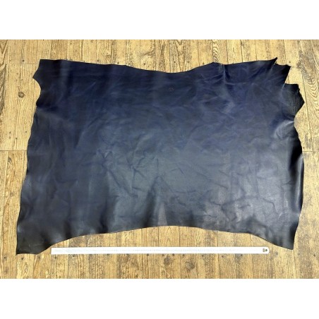 Croûte de cuir de vache tannage végétal cirée – BLEU - Cuir en Stock