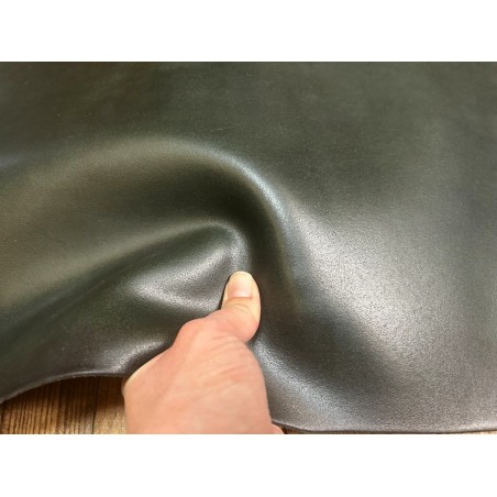 Croûte de cuir de vache tannage végétal cirée – Vert forêt - Cuir en Stock