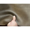 Croûte de cuir de vache tannage végétal cirée – Kaki - Cuir en Stock