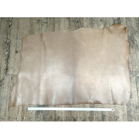 Croûte de cuir de vache tannage végétal cirée – Beige - Cuir en Stock