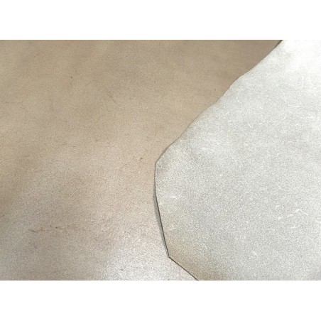 Croûte de cuir de vache tannage végétal cirée – Beige - Cuir en Stock