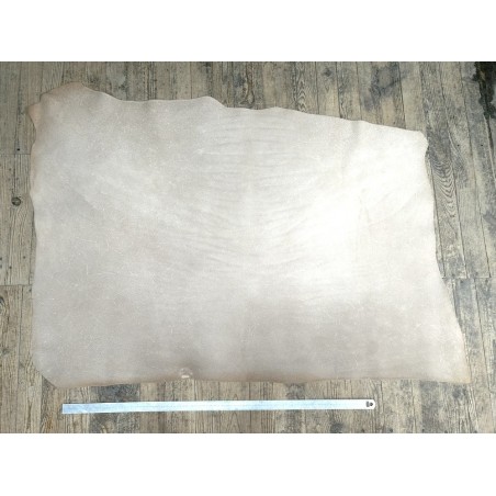 Croûte de cuir de vache tannage végétal cirée – Beige - Cuir en Stock