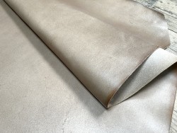 Croûte de cuir de vache tannage végétal cirée – Beige - Cuir en Stock