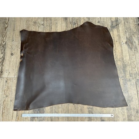 Croûte de cuir de vache tannage végétal cirée – Chocolat - Cuir en Stock