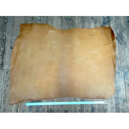Croûte de cuir de vache tannage végétal cirée – Fauve - Cuir en Stock