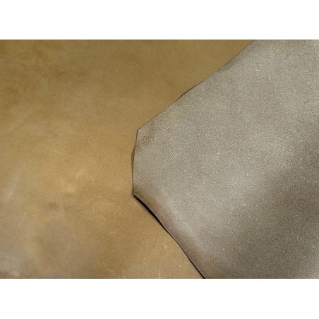 Croûte de cuir de vache tannage végétal cirée – Fauve - Cuir en Stock