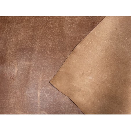 Croûte de cuir de vache tannage végétal cirée – Gold vieilli - Cuir en Stock