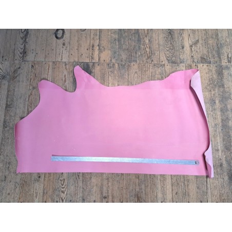 Demi-peau de cuir de vachette grainée - Rose - Cuir en Stock