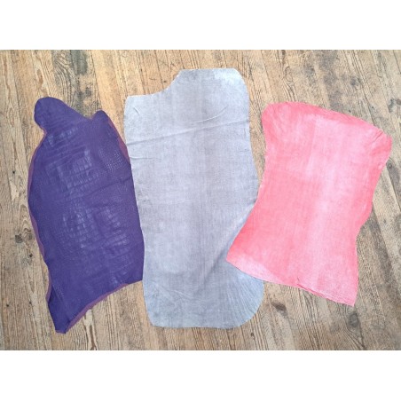 Lot de 3 peaux de cuir stretch - Cuir en Stock