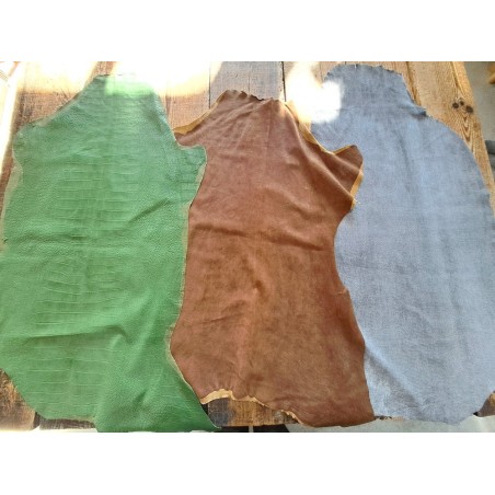Lot de 3 peaux de cuir stretch - Cuir en Stock