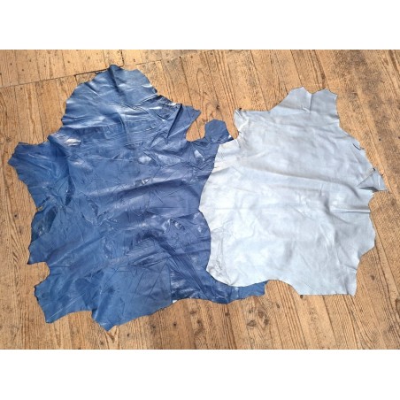 Lot de 2 peaux uniques - Cuir d'agneau et de chèvre -M- Cuir en Stock