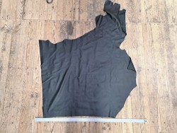 Grand morceau de cuir de vache grainé - Noir mat - A - Cuir en Stock