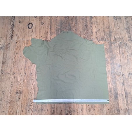 Demi-peau de cuir de veau lisse - Vert de gris - B - Cuir en Stock