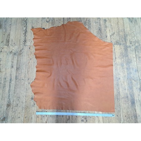 Demi-peau de cuir de vache grainée - Brun automnal - B - Cuir en stock