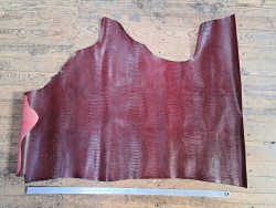 Demi peau de cuir de veau façon lézard - Bordeaux - B