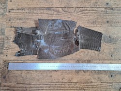 Lot de 2 peaux de cuir de lézard - A - Camel/Gris